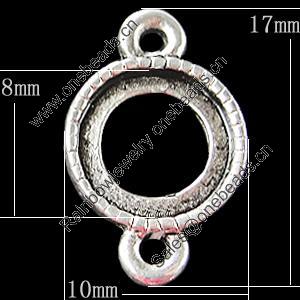 Zinc Alloy Connector Settings, Outside diameter:10x17mm, Interior diameter:8mm, Sold by Bag