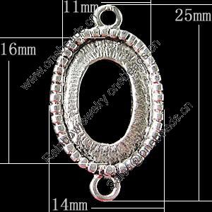Zinc Alloy Connector Settings, Outside diameter:14x25mm, Interior diameter:11x16mm, Sold by Bag