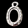 Zinc Alloy Pendant Settings, Outside diameter:14x28mm, Interior diameter:10x17mm, Sold by Bag