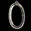 Zinc Alloy Pendant Settings, Outside diameter:19x37mm, Interior diameter:17x31mm, Sold by Bag