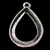 Zinc Alloy Pendant Settings, Outside diameter:19x30mm, Interior diameter:17x24mm, Sold by Bag