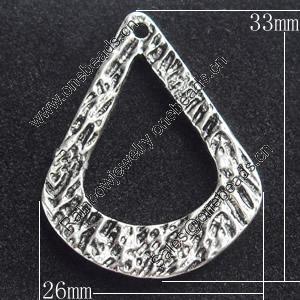 Pendant, Zinc Alloy Jewelry Findings, Teardrop, 26x33mm, Sold by Bag