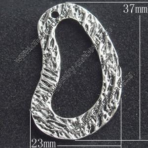 Pendant, Zinc Alloy Jewelry Findings, 23x37mm, Sold by Bag