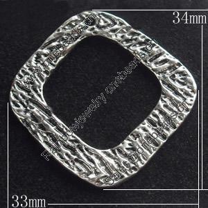 Pendant, Zinc Alloy Jewelry Findings, Diamond, 33x34mm, Sold by Bag