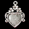 Zinc Alloy Pendant Settings, Outside diameter:18x26mm, Interior diameter:12mm, Sold by Bag