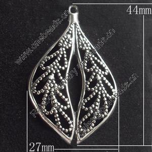 Pendant, Zinc Alloy Jewelry Findings, 27x44mm, Sold by Bag