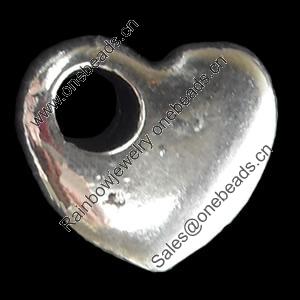 Pendant, Zinc Alloy Jewelry Findings, Heart, 14x12mm, Sold by Bag
