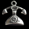 Pendant, Zinc Alloy Jewelry Findings, Phone, 15x16mm, Sold by Bag