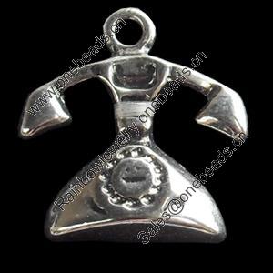 Pendant, Zinc Alloy Jewelry Findings, Phone, 15x16mm, Sold by Bag