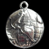 Pendant, Zinc Alloy Jewelry Findings, 16x19mm, Sold by Bag