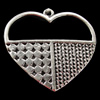 Pendant, Zinc Alloy Jewelry Findings, Heart 25x26mm, Sold by Bag