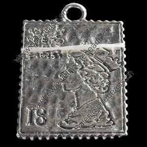 Pendant, Zinc Alloy Jewelry Findings, 19x26mm, Sold by Bag