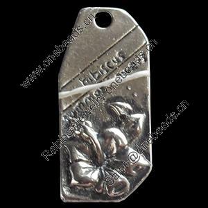 Pendant, Zinc Alloy Jewelry Findings, 14x31mm, Sold by Bag