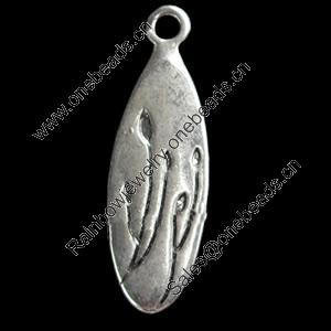 Pendant, Zinc Alloy Jewelry Findings, 8x26mm, Sold by Bag