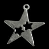 Pendant, Zinc Alloy Jewelry Findings, Star, 22x25mm, Sold by Bag