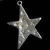 Pendant, Zinc Alloy Jewelry Findings, Star, 22x32mm, Sold by Bag