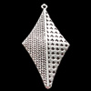 Pendant, Zinc Alloy Jewelry Findings, Diamond 22x44mm, Sold by Bag