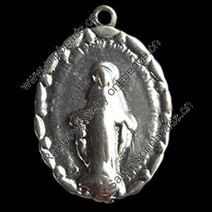 Pendant, Zinc Alloy Jewelry Findings, 16x24mm, Sold by Bag