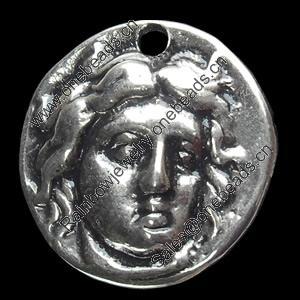 Pendant, Zinc Alloy Jewelry Findings, 17mm, Sold by Bag