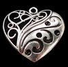 Pendant, Zinc Alloy Jewelry Findings, Heart 30x29mm, Sold by Bag