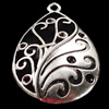 Pendant, Zinc Alloy Jewelry Findings, Teardrop 25x37mm, Sold by Bag