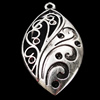 Pendant, Zinc Alloy Jewelry Findings, Flat Horse Eye 21x44mm, Sold by Bag