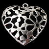 Pendant, Zinc Alloy Jewelry Findings, Heart 31x33mm, Sold by Bag