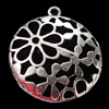 Pendant, Zinc Alloy Jewelry Findings, Flat Round 30x32mm, Sold by Bag