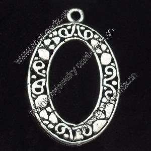 Pendant, Zinc Alloy Jewelry Findings, Flat Oval, 20x32mm, Sold by Bag