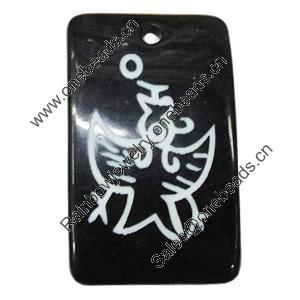 Resin Pendants, Rectangle 28x45mm Hole:3mm, Sold by Bag