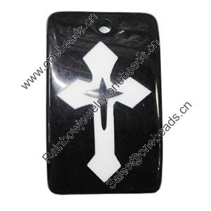 Resin Pendants, Rectangle 28x45mm Hole:3mm, Sold by Bag