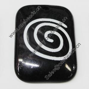 Resin Pendants, Rectangle 33x45mm Hole:3mm, Sold by Bag