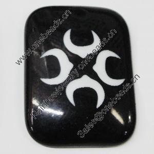 Resin Pendants, Rectangle 33x45mm Hole:3mm, Sold by Bag