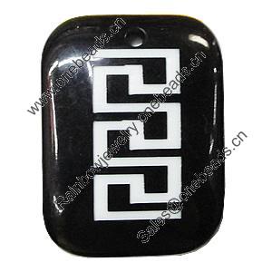 Resin Pendants, Rectangle 28x37mm Hole:2.5mm, Sold by Bag