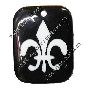 Resin Pendants, Rectangle 28x37mm Hole:2.5mm, Sold by Bag