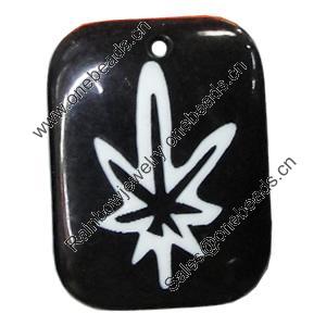 Resin Pendants, Rectangle 28x37mm Hole:2.5mm, Sold by Bag