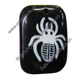 Resin Pendants, Rectangle 28x37mm Hole:2.5mm, Sold by Bag