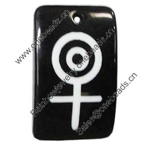 Resin Pendants, Rectangle 24x39mm Hole:2.5mm, Sold by Bag