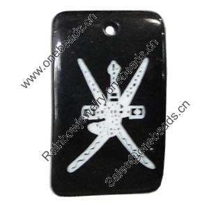 Resin Pendants, Rectangle 24x39mm Hole:2.5mm, Sold by Bag