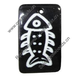 Resin Pendants, Rectangle 24x39mm Hole:2.5mm, Sold by Bag