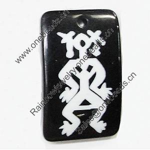 Resin Pendants, Rectangle 24x39mm Hole:2.5mm, Sold by Bag