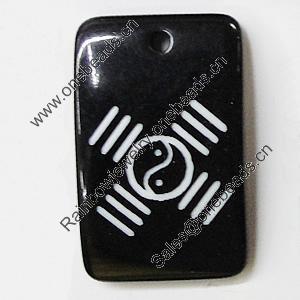 Resin Pendants, Rectangle 24x39mm Hole:2.5mm, Sold by Bag