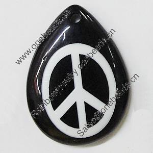 Resin Pendants, Teardrop 28x39mm Hole:2.5mm, Sold by Bag