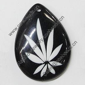 Resin Pendants, Teardrop 28x39mm Hole:2.5mm, Sold by Bag