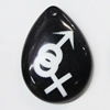 Resin Pendants, Teardrop 28x39mm Hole:2.5mm, Sold by Bag