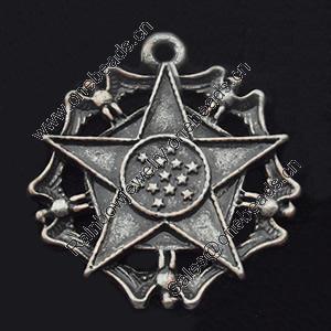 Pendant, Zinc Alloy Jewelry Findings, 36x39mm, Sold by Bag