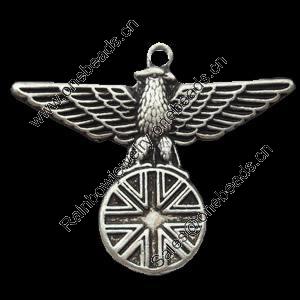 Pendant, Zinc Alloy Jewelry Findings, 42x34mm, Sold by Bag