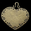 Pendant, Zinc Alloy Jewelry Findings, 35x38mm, Sold by Bag