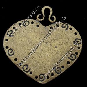 Pendant, Zinc Alloy Jewelry Findings, 35x38mm, Sold by Bag