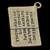 Pendant, Zinc Alloy Jewelry Findings, 16x27mm, Sold by Bag